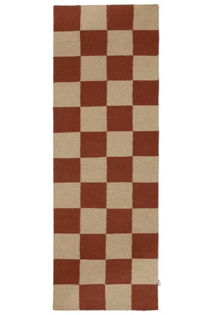 Gångmatta 80x240cm - Square - Terracotta/Natur