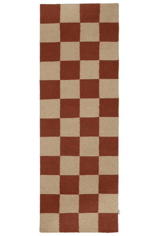 Gångmatta 80x240cm - Square - Terracotta/Natur