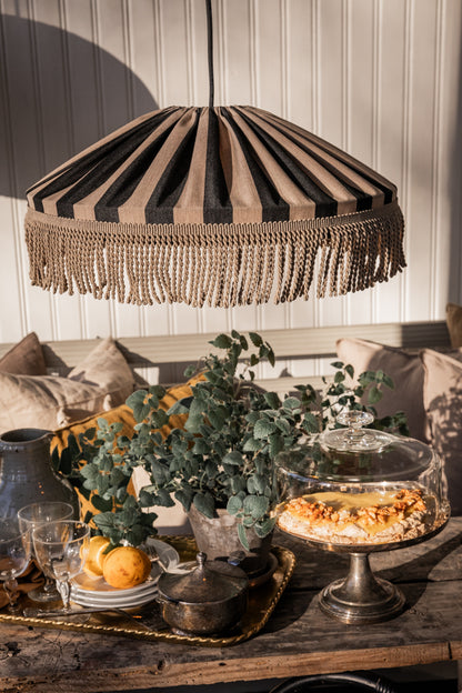 Taklampa - Capri - Frans - Taupe/Svart