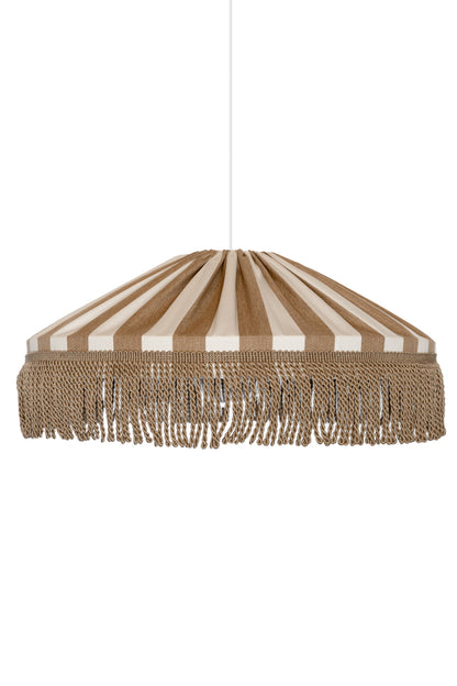 Taklampa - Capri - Frans - Taupe/Vit